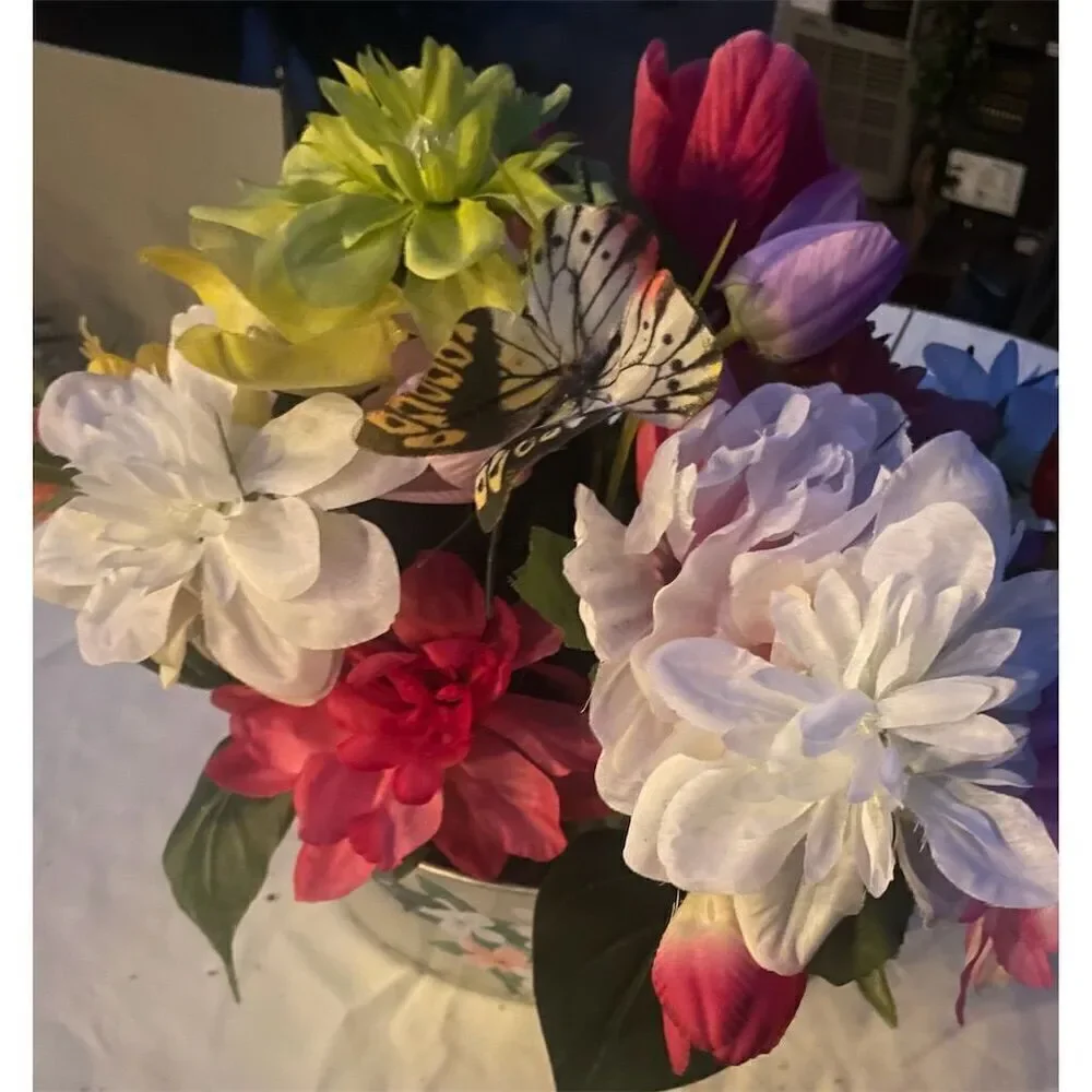 Please read! Multicolor artificial Flower Basket Door Decoration Dahlias Tulips