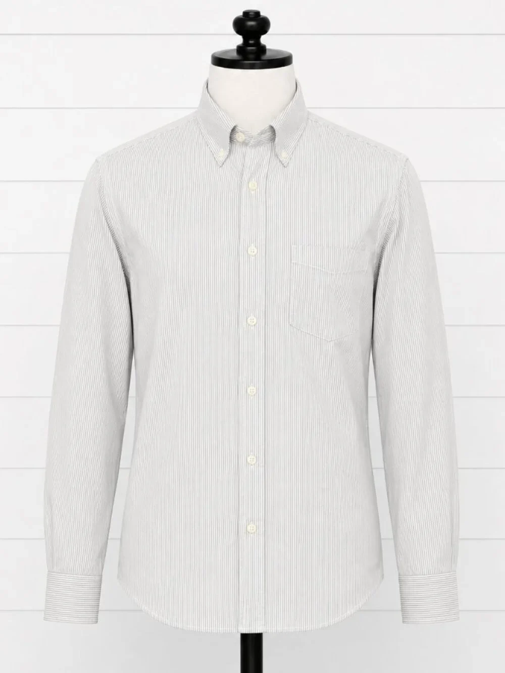 J Crew Vintage Oxford Shirt Mens XL Gray Stripe Cotton Button Down Preppy