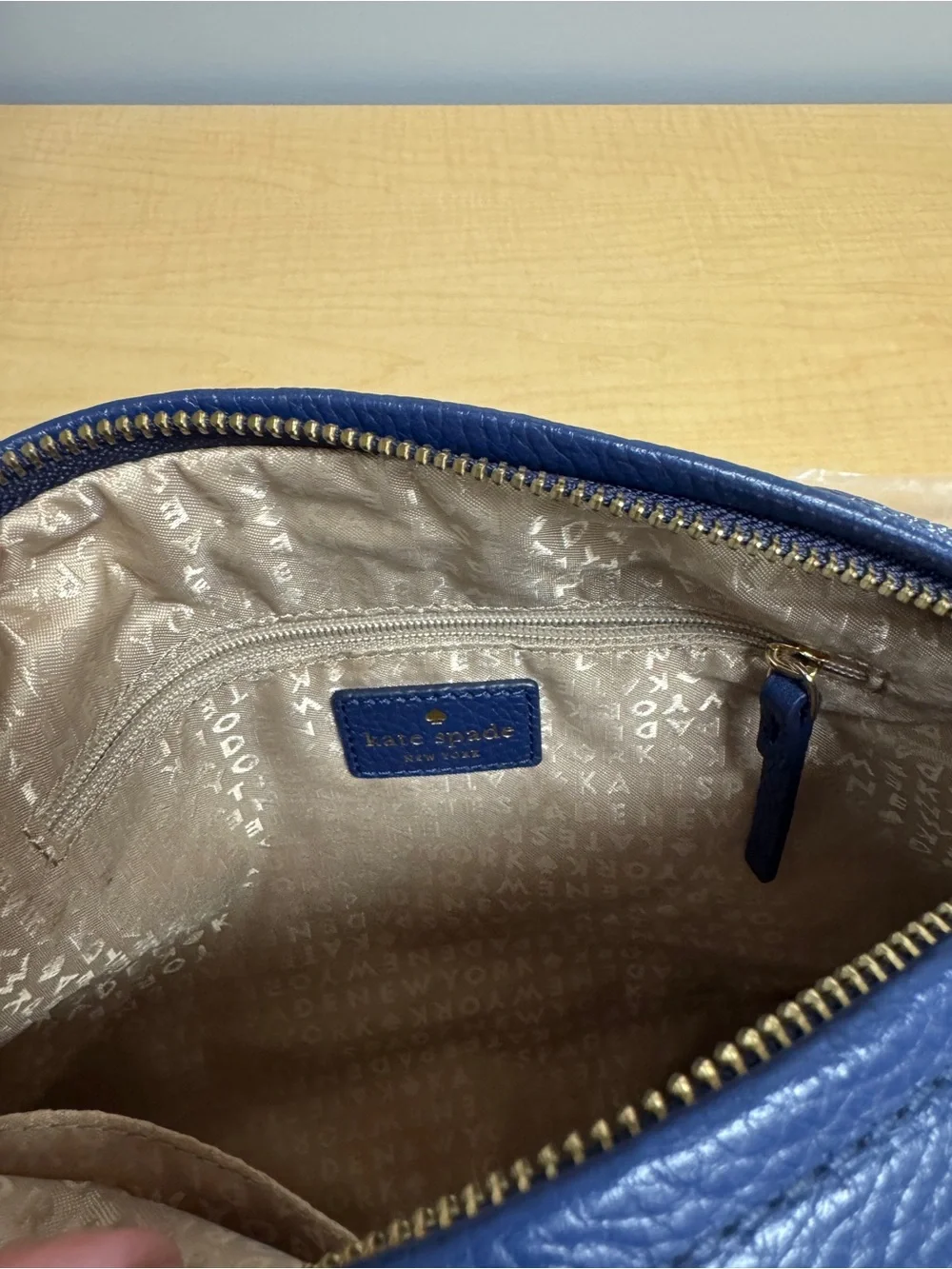 kate spade Navy Pebbled Leather Crossbody Bag