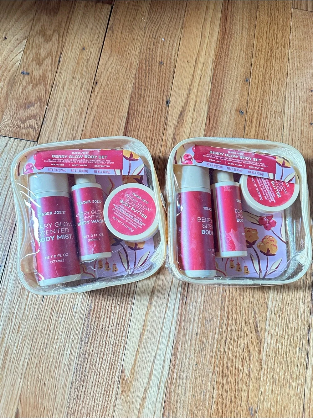 Trader Joe’s Berry Glow Body Set Lot of 2 Body Mist Wash Butter NEW