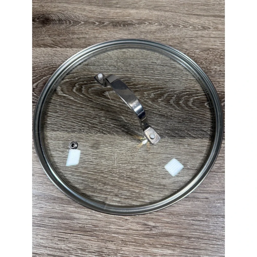 Universal Glass Pot‎ Lid Stainless Steel Rim Vented Handle 11 Inch Diameter