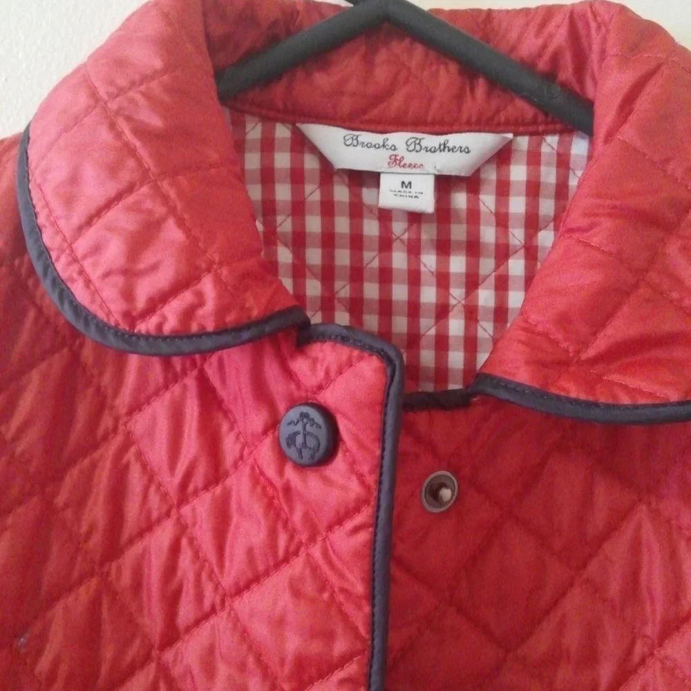 Girls Brooks Brothers Quilted Red Barn Jacket SZ M
