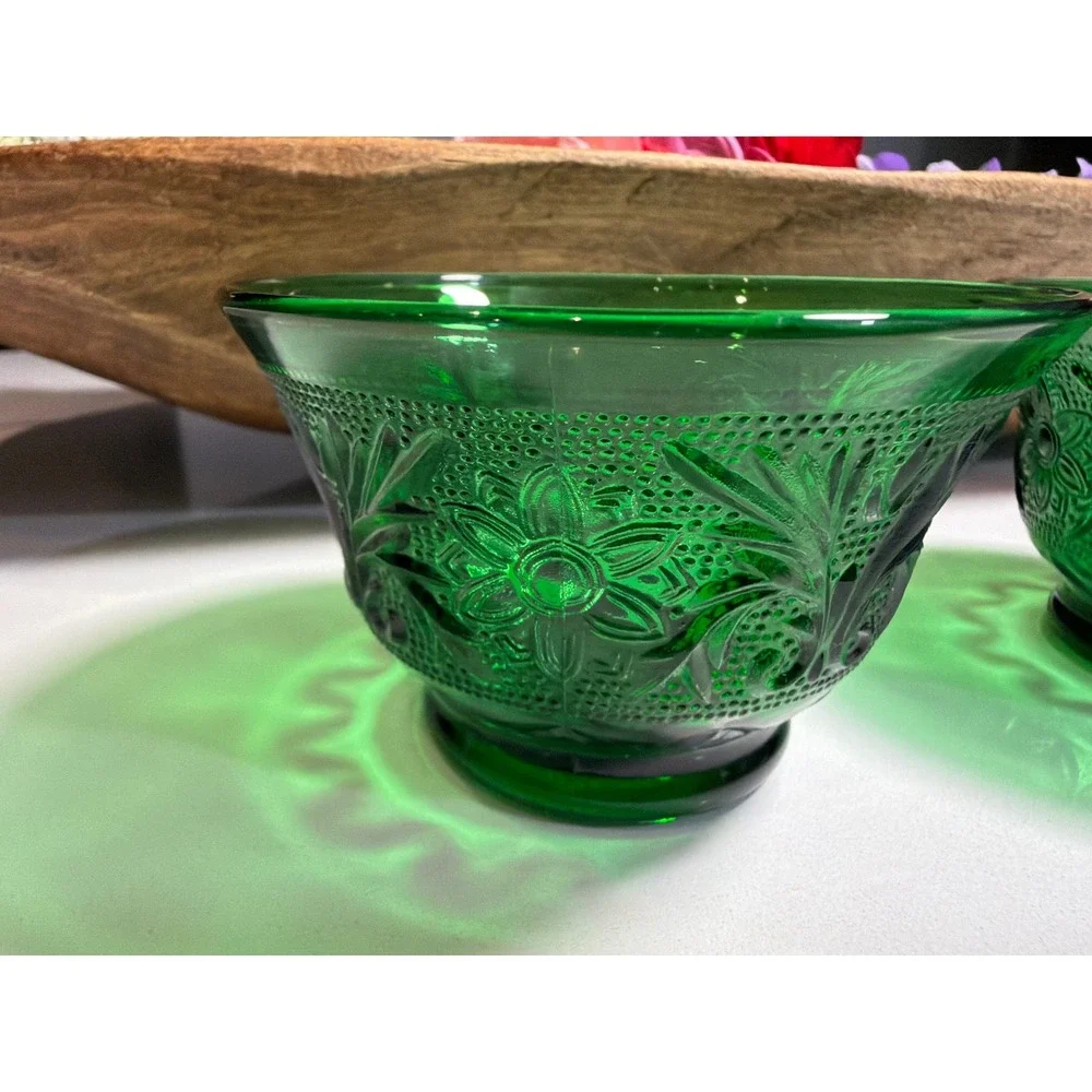 Anchor Hocking pair emerald