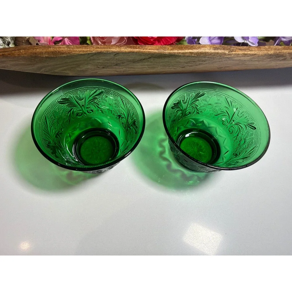 Anchor Hocking pair emerald