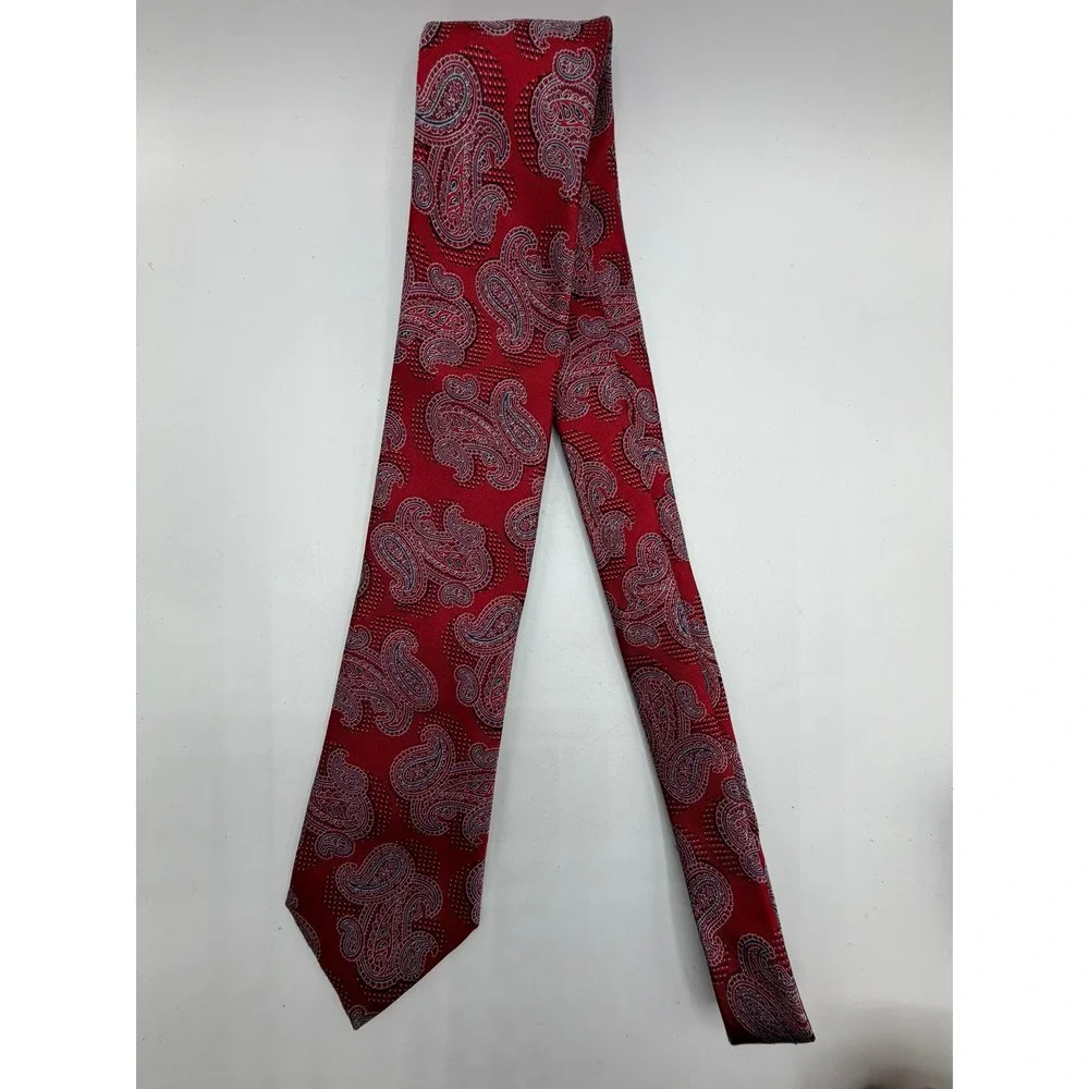 Canali 1934 Mens Red Paisley Silk Necktie Made in Italy Formal Business Tie