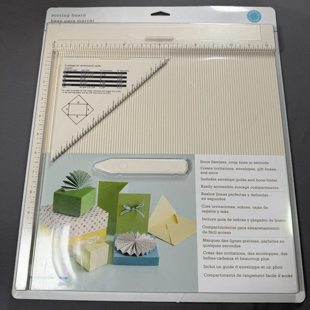 Martha Stewart Scoring Board Envelope Tool 3 Pc Set 12 x 12 Craft Junk Journal‎