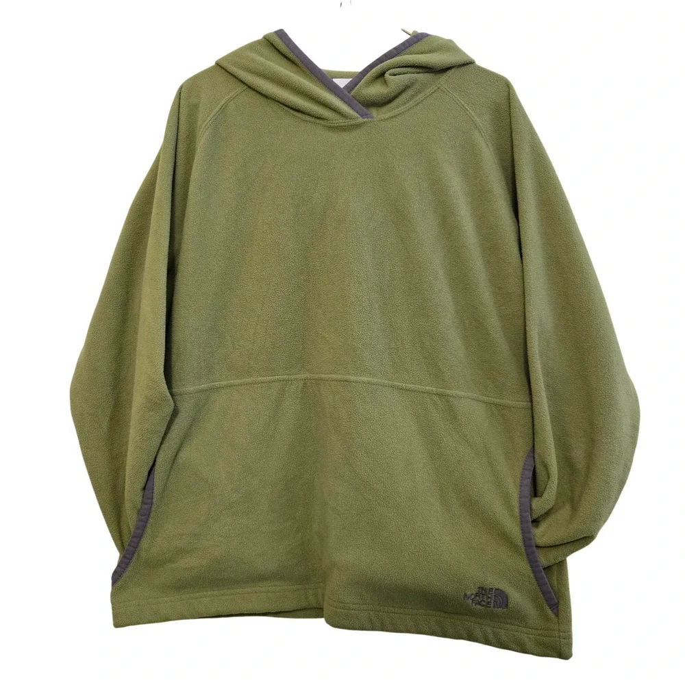 The North Face Fleece Hoodie Pullover Green‎ Mens Small S Kangaroo Pocket
