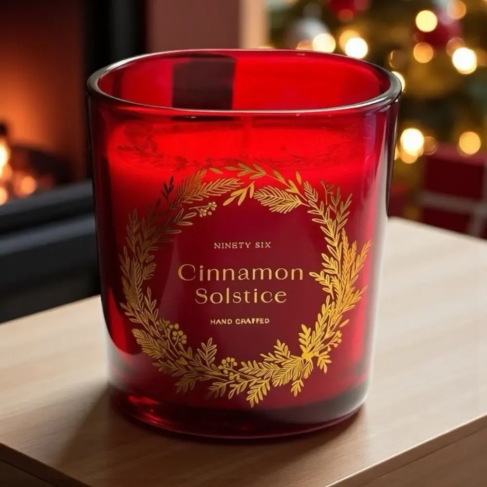 Ninety Six Candle Cinnamon Solstice 10 oz 1-Wick‎ DW Home Christmas Holiday