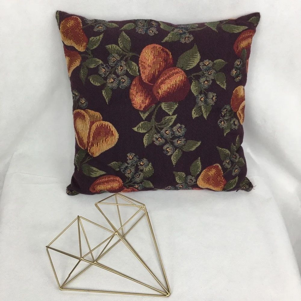 Crate & Barrel Pears Dark Purple Accent Pillow