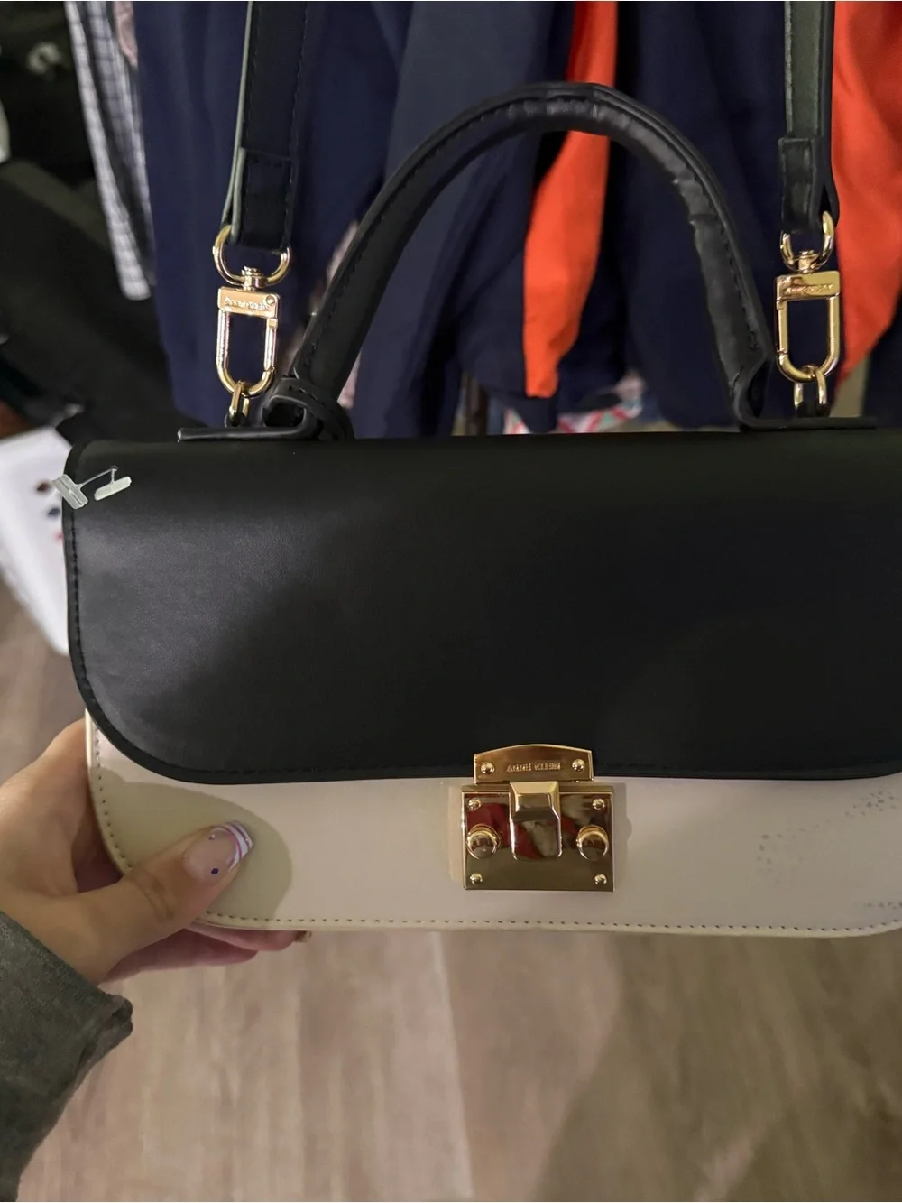 Anne Klein structured leather