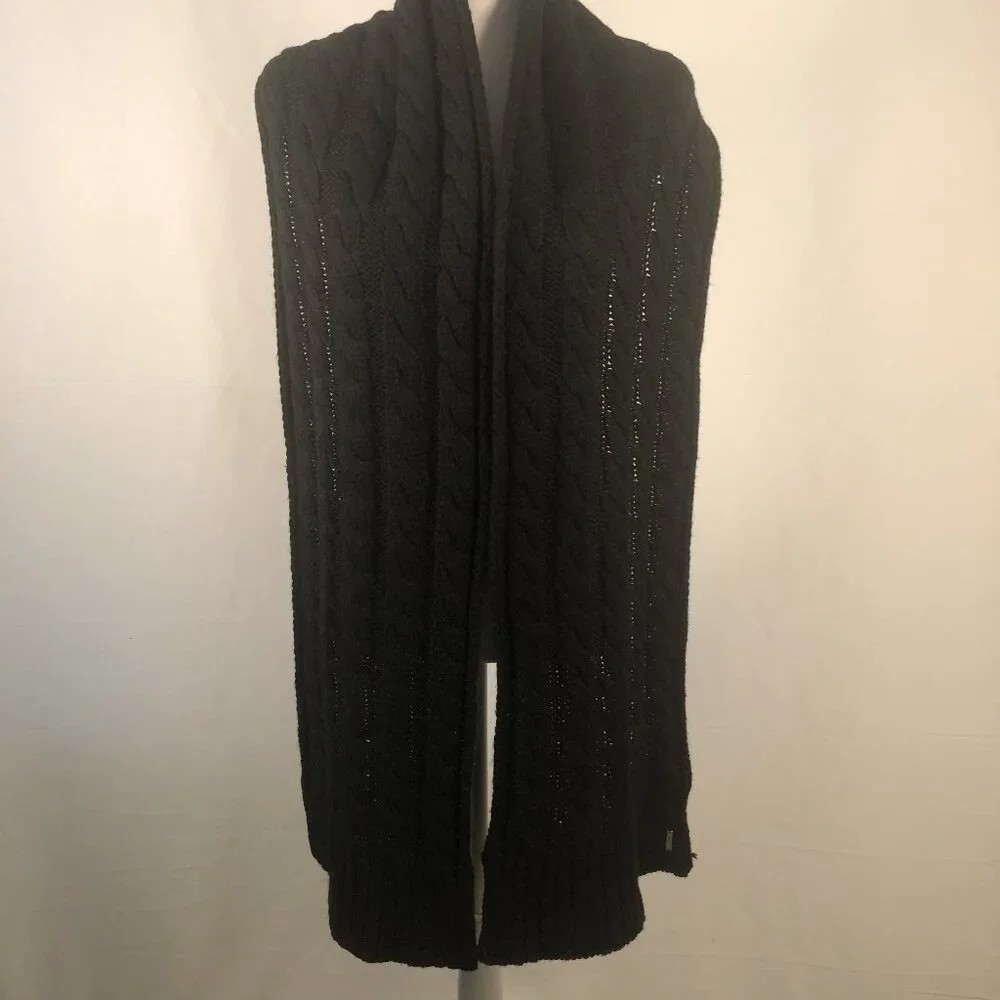 Soia & Kyo Black Cable Knit Wool Blend Scarf Wrap – One Size
