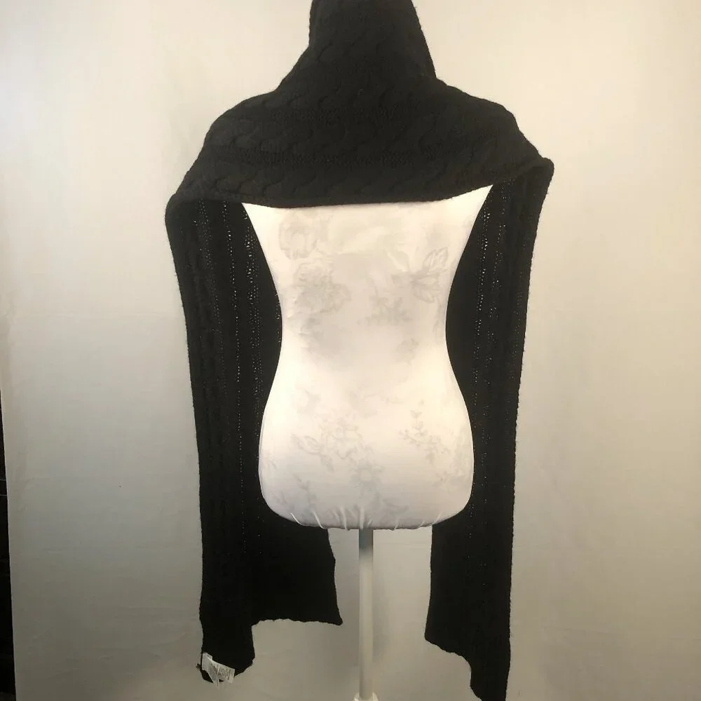 Soia & Kyo Black Cable Knit Wool Blend Scarf Wrap – One Size