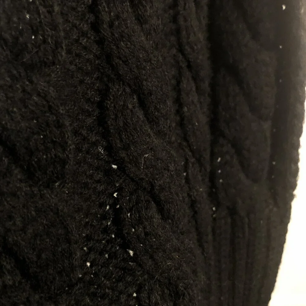 Soia & Kyo Black Cable Knit Wool Blend Scarf Wrap – One Size