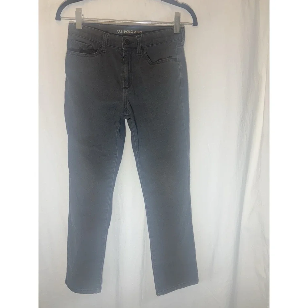 U.S. Polo ASSN Boys 14 Tapered‎ Jeans Stretch Denim Black P6