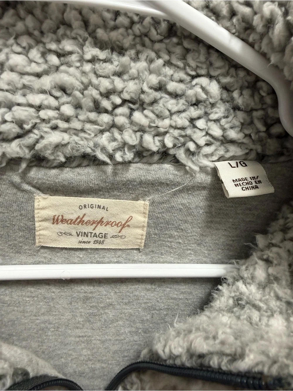 Weatherproof Light Gray Sherpa Half-Zip Pullover