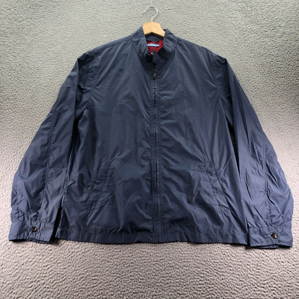 J Mclaughlin Jacket Mens Large Blue Bomber Lightweight Windbreaker Full Zip Fall