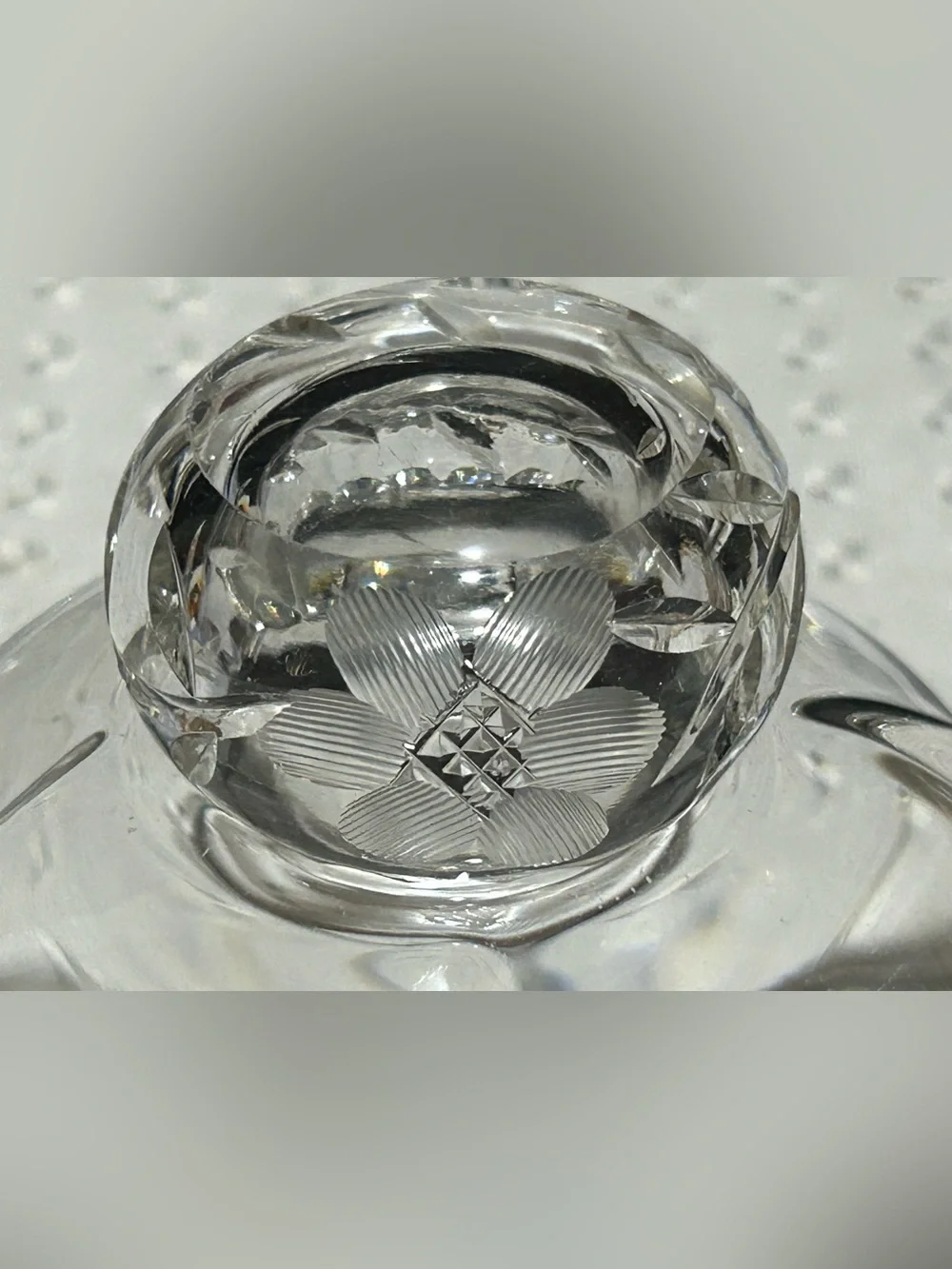 Set Of 10 Antique Open Salt Cellar Dip Etched Crystal Glass Clear Edge Flower