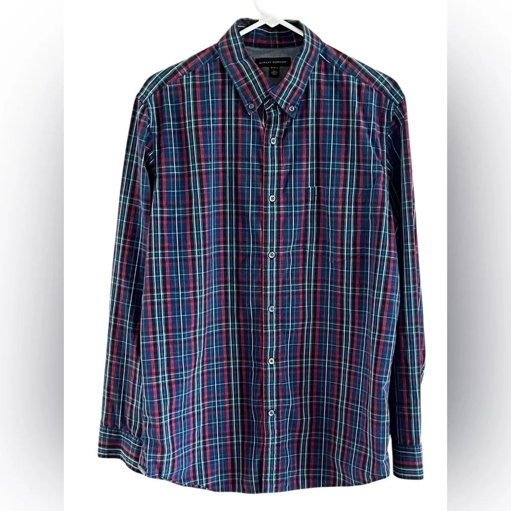 Mens' Banana Republic Blue and Red Plaid Shirt