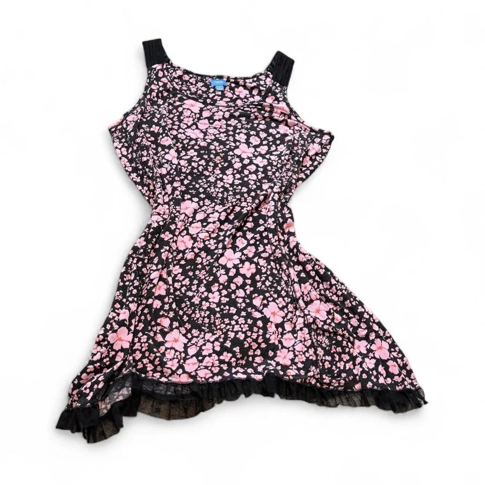 Simply Vera Vera Wang Pink & Black Floral Nightgown, Women's Size XL