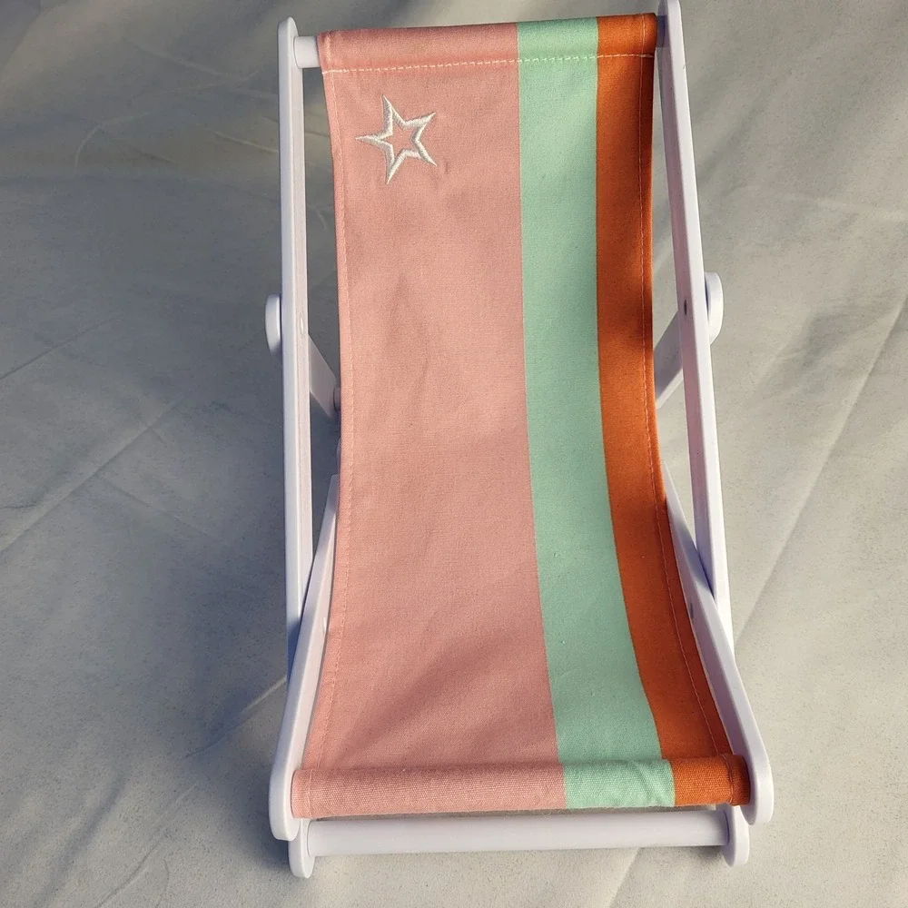 AG American Girl Doll Beach Chair Adjustable Pastel Rainbow