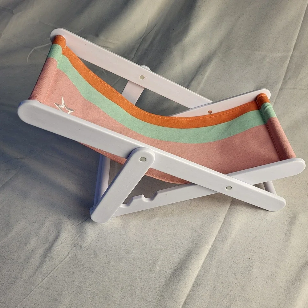 AG American Girl Doll Beach Chair Adjustable Pastel Rainbow