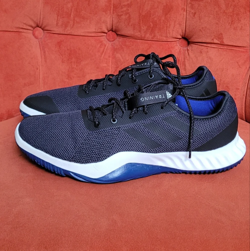 Adidas Men's Black & Blue Lightweight Mesh Running Shoes