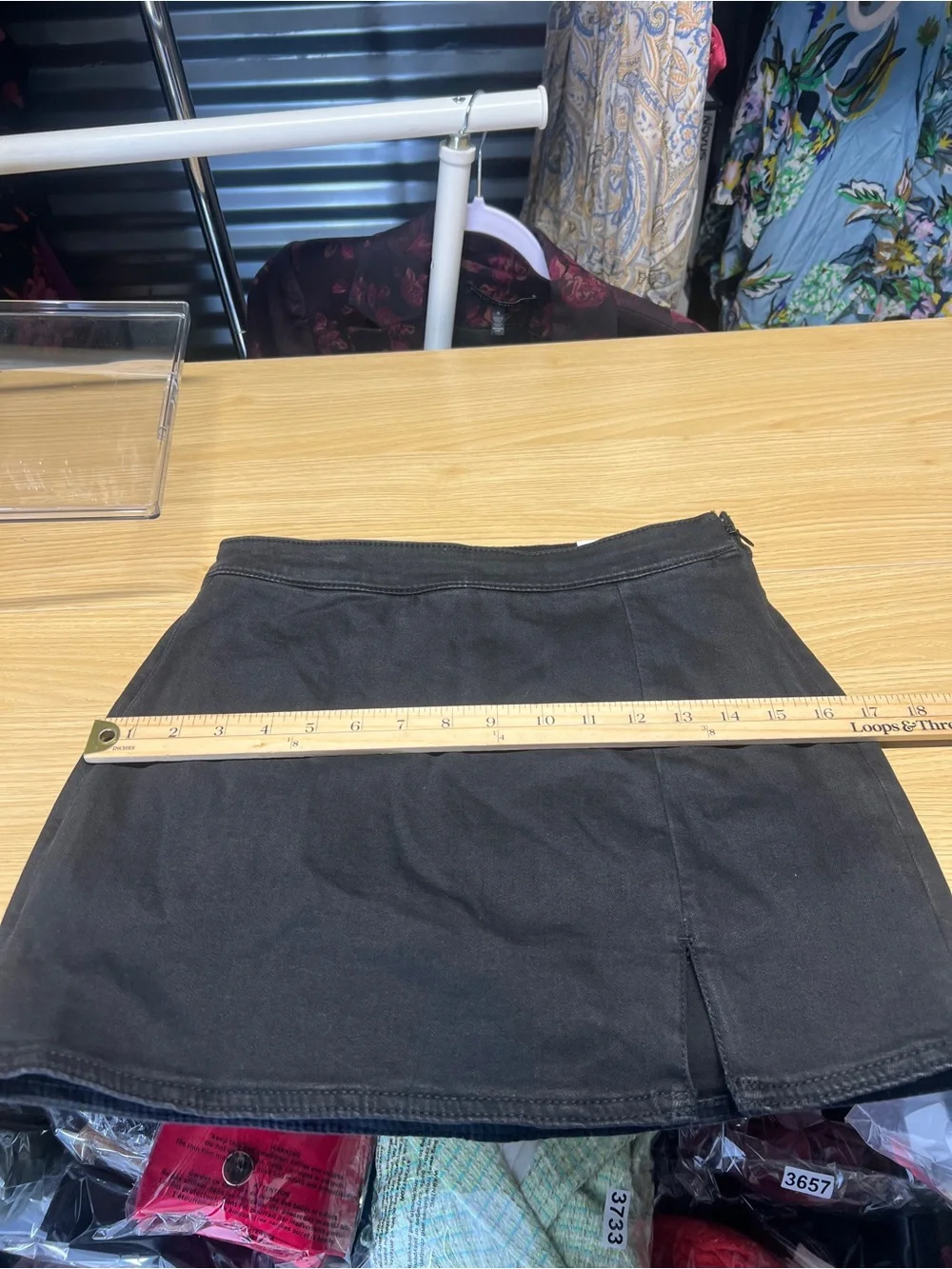 American Eagle High-Rise Black Denim Mini Skort Size 0 25W NWT