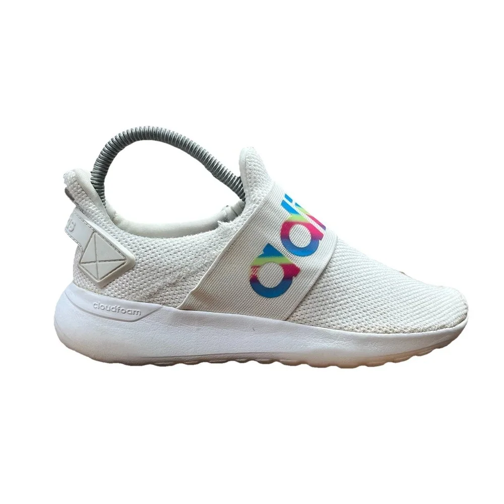 Adidas‎ Lite Racer Adapt 3.0 Kids White Rainbow Slip On Sneakers FW7600 Size 4