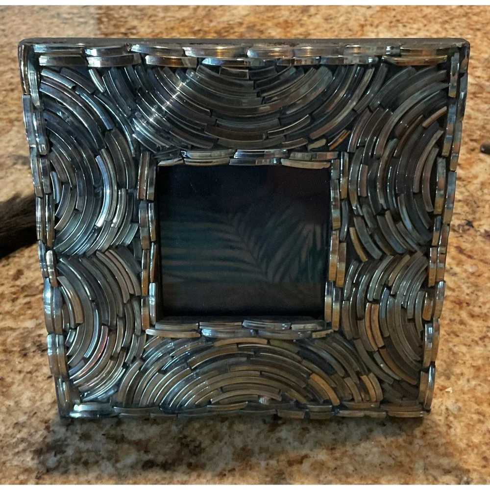 Multi Colored Glass Mosaic‎ Beaded Two's Company Photo Frame 6