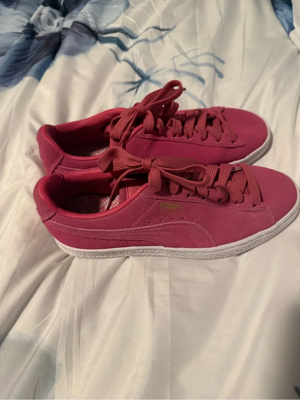 Puma Women's Bright Pink Low-Top Lace-Up Sneakers