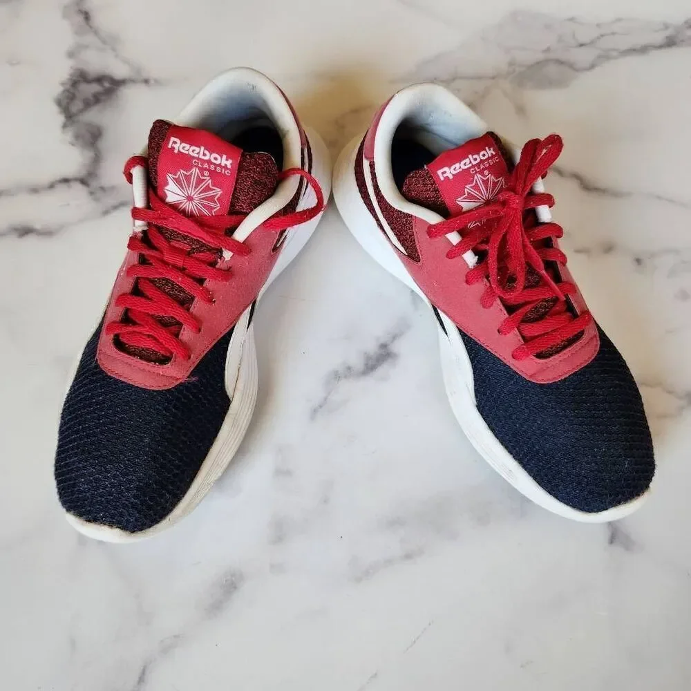 Reebok royal EC ride US junior running shoe size 7 red white blue lace up athlet