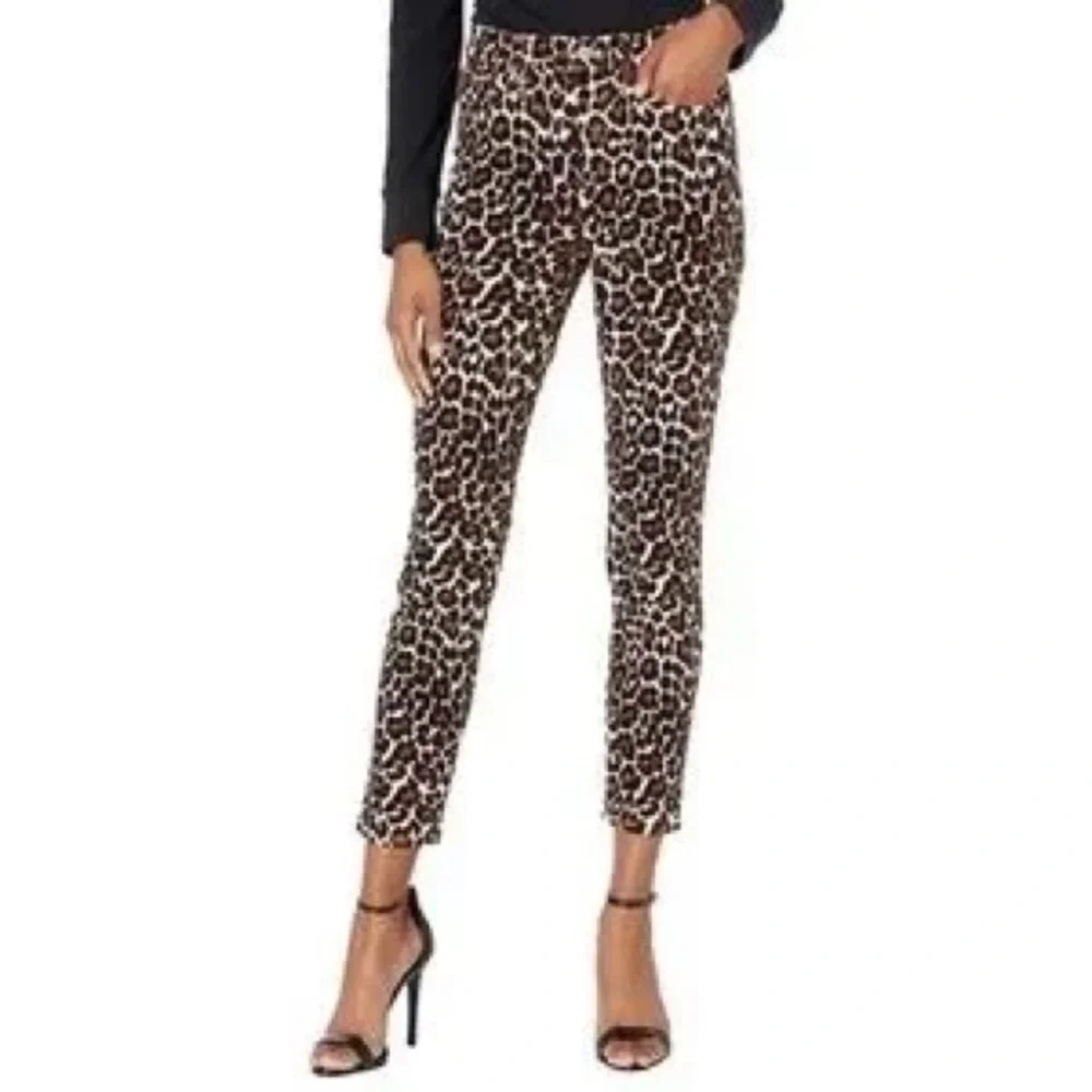 J. Crew 10” Toothpick Leopard Print With Perfecting Pockets size 24