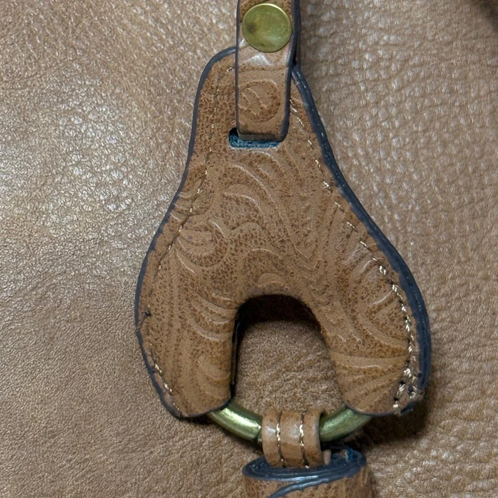 Darcy‎ Marks London Brown Vegan Leather Studded Crossbody Tassel Shoulder Bag