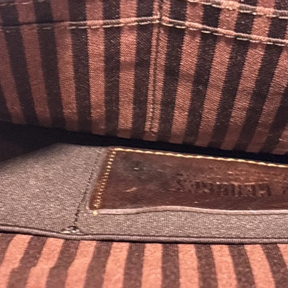 Jack Georges Leather Crossbody Bag Brown‎ Pockets Purse Adjustable Strap