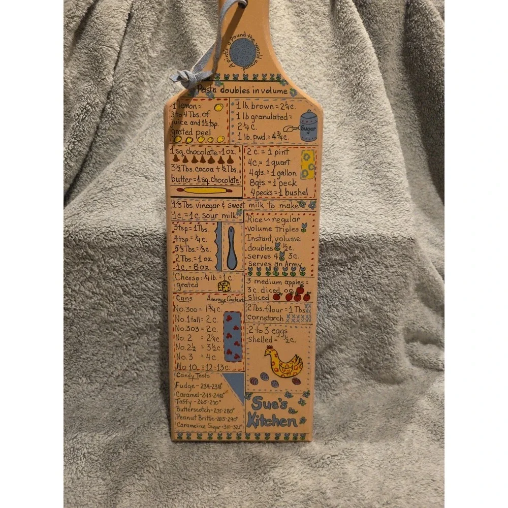 Wintage‎ Decorative Cutting Board With Measurements And Recipes 