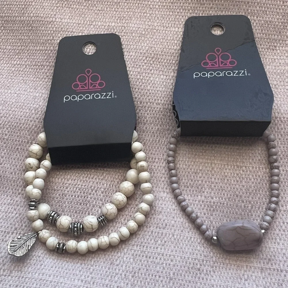 Lot of 2 PAPARAZZI Beaded Stretch Bracelets Multicolor‎