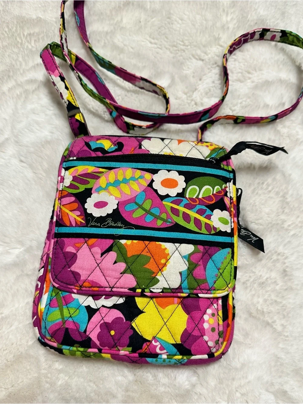 Vera Bradley Pink Multi Quilted Floral Crossbody Bag