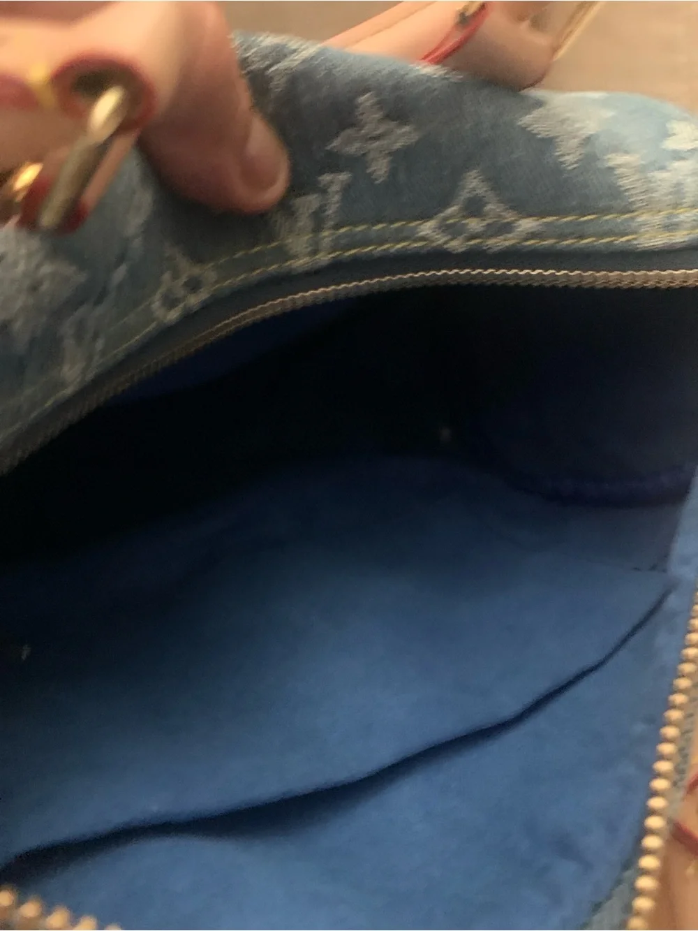 Denim Monogram - Blue & Gold Trim
