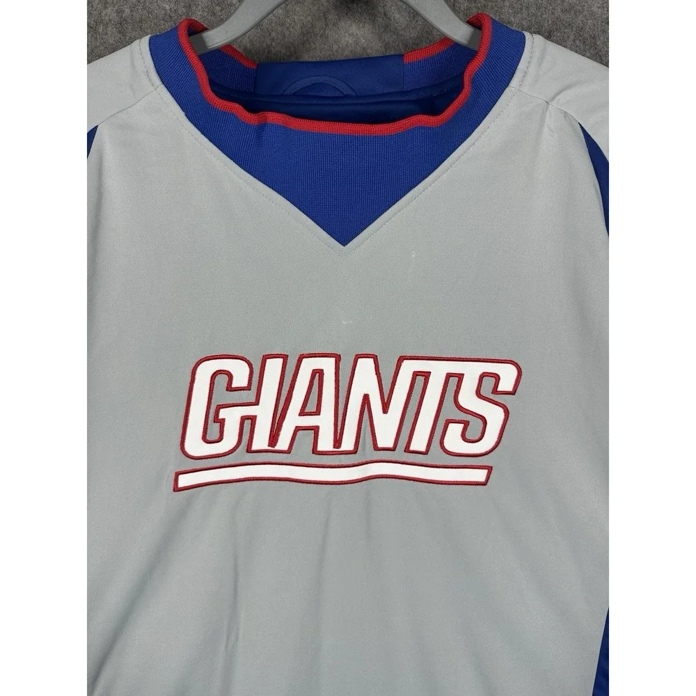 Y2K Reebok New York Giants On Field‎ Pullover Jacket Mens XL Gray NFL