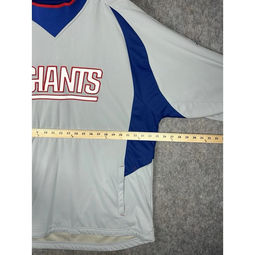 Y2K Reebok New York Giants On Field‎ Pullover Jacket Mens XL Gray NFL
