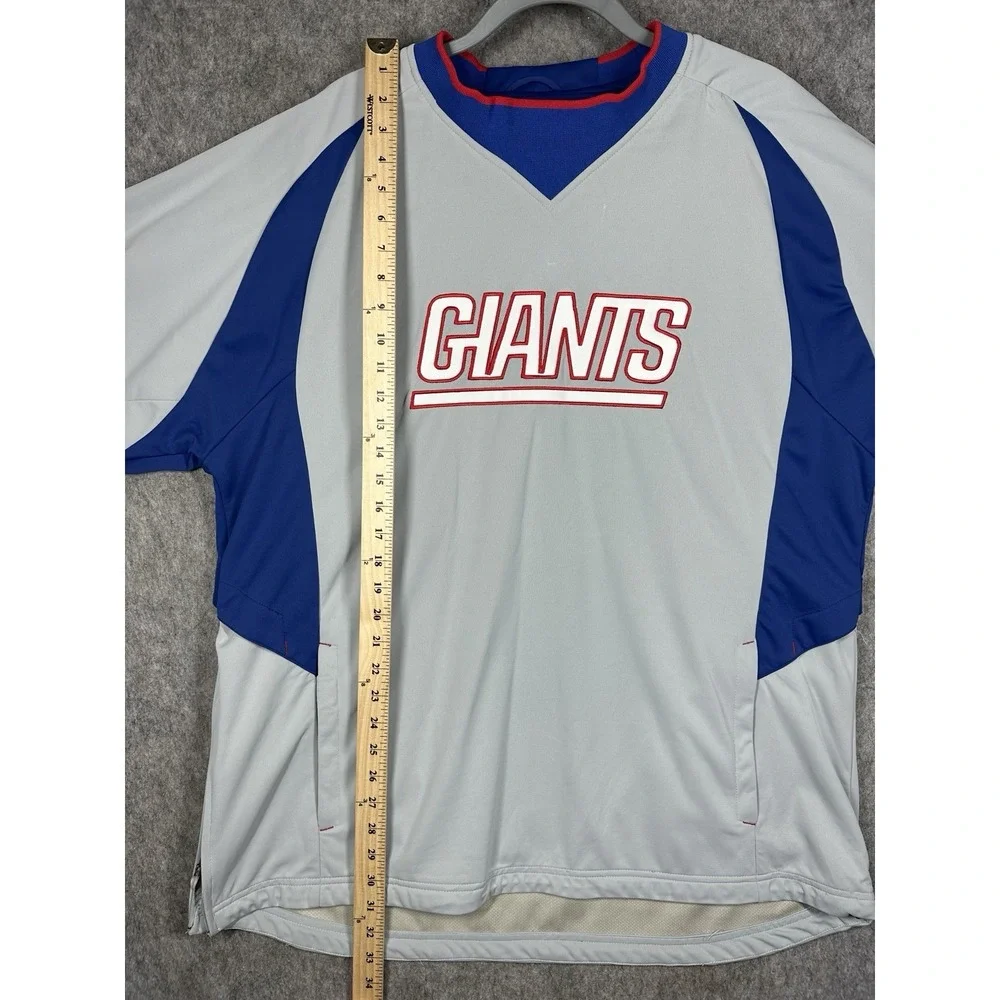 Y2K Reebok New York Giants On Field‎ Pullover Jacket Mens XL Gray NFL