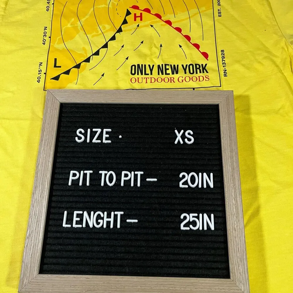 Only NY Outdoor Goods Yellow T Shirt‎ Adult Sz XS New
