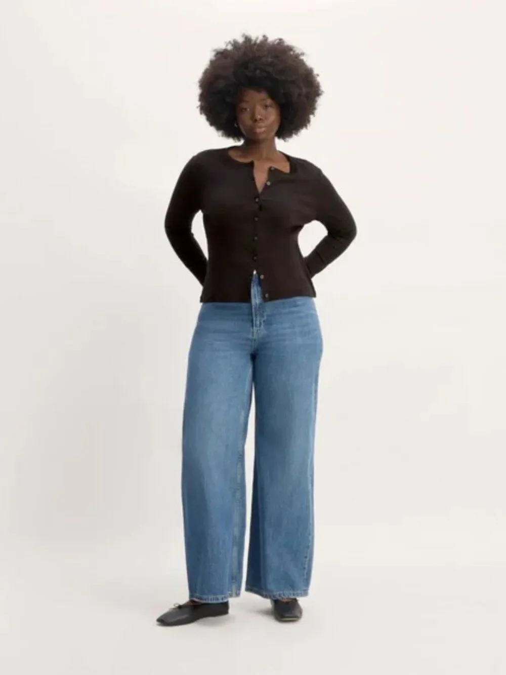 Everlane The Vintage Rib Cardigan in Black - Size M
