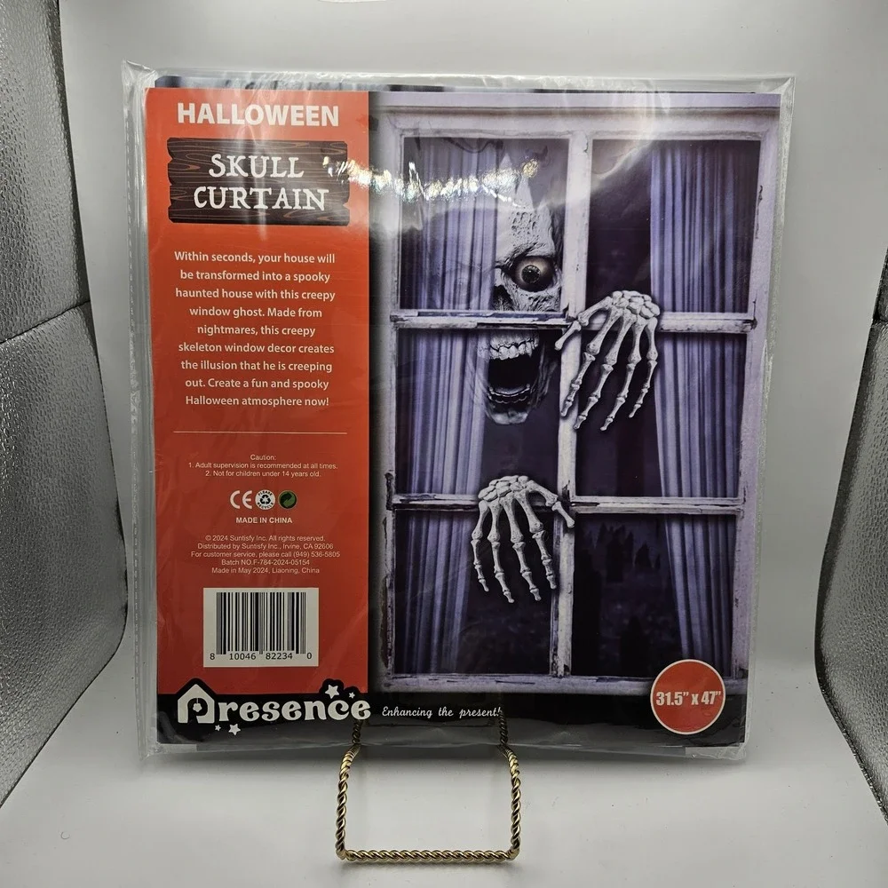 Halloween Skull Curtain Window Decor NEW