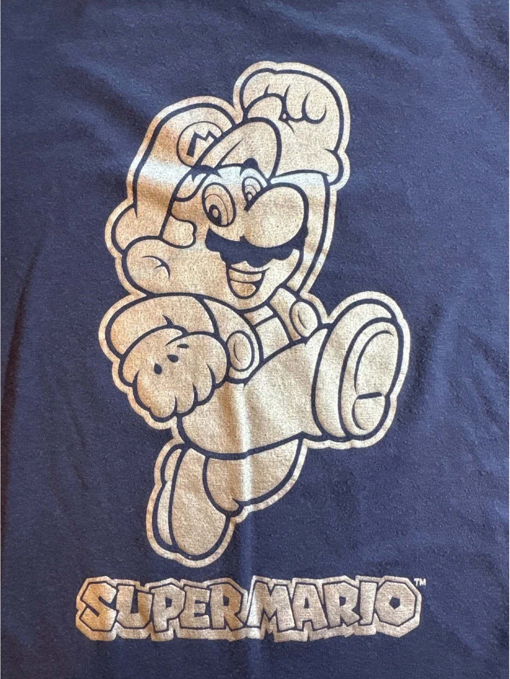 Retro Super Mario Graphic T-Shirt Navy XS (Fits 5T)