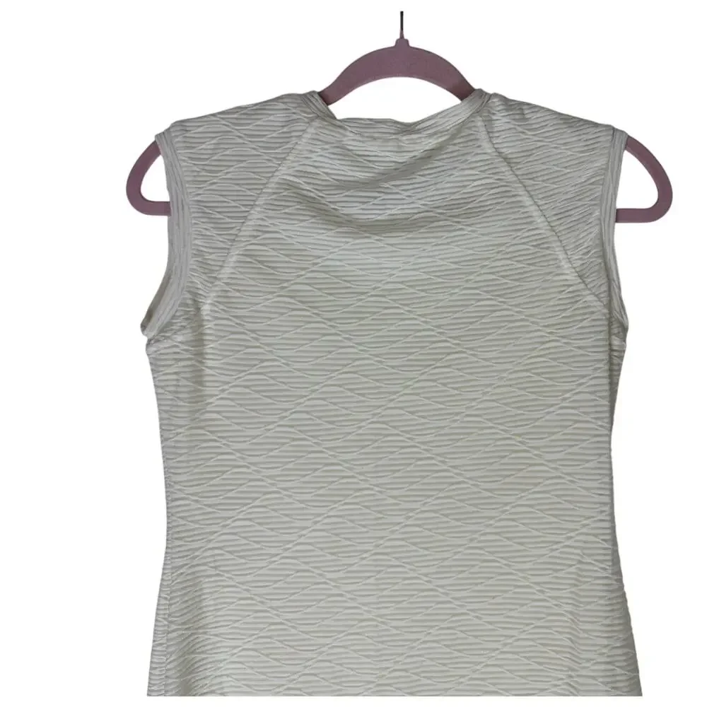 Sharagano Ivory Textured Sleeveless Stretchy Sheath Casual Mini Dress Size 4‎