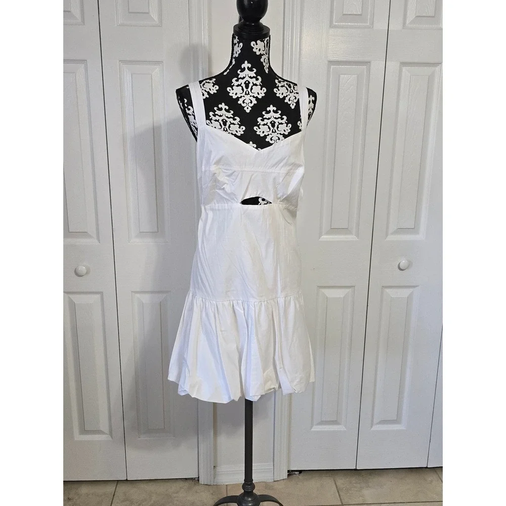Bar‎ III White Cutout Ruffle Hem Sundress XL