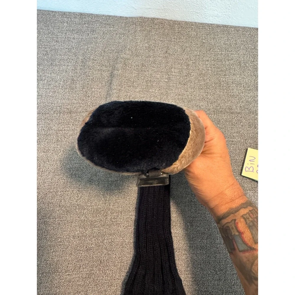 Vintage Mizuno T-Zoid Golf Driver #1 Plush Fuzzy Golf Head Cover Black Brown