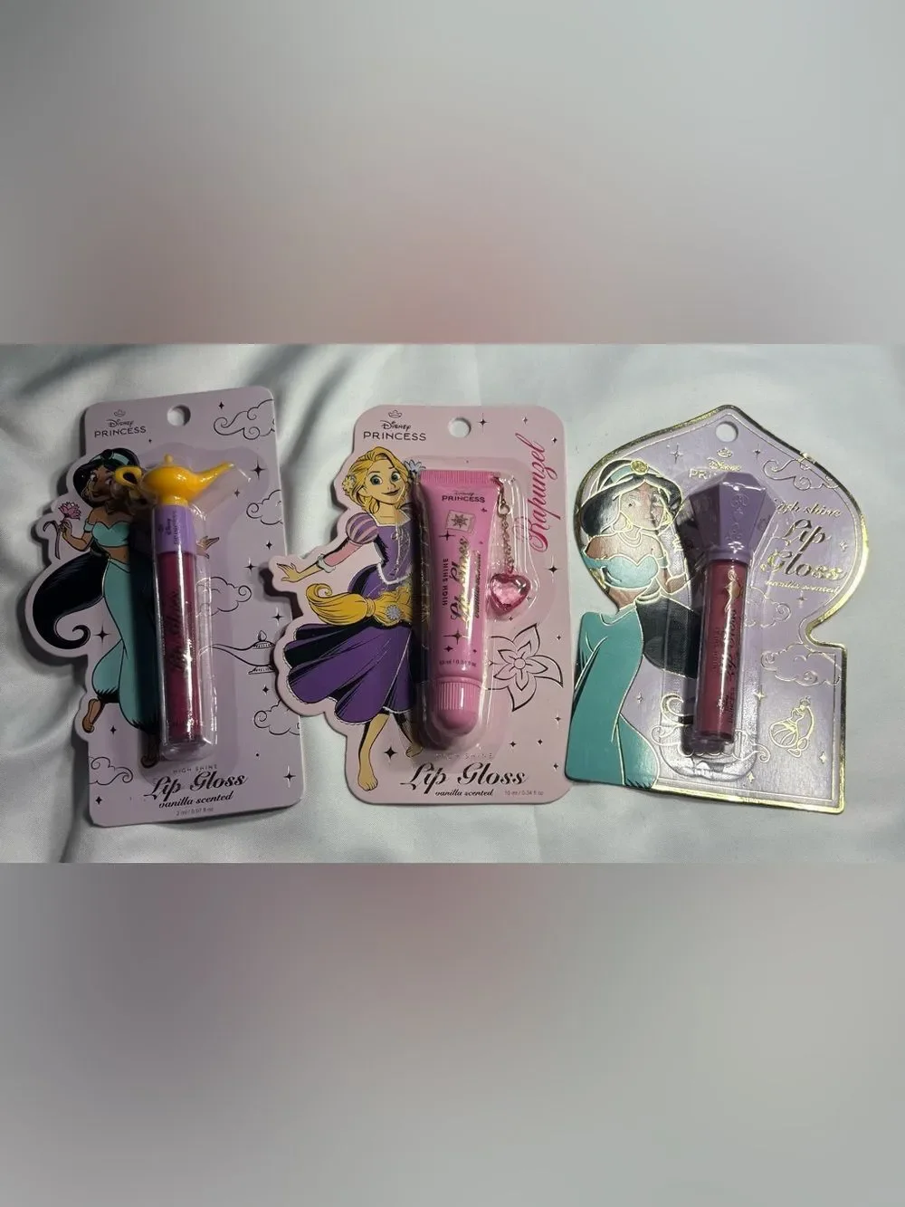 3 New Disney Princess Lip Gloss Set