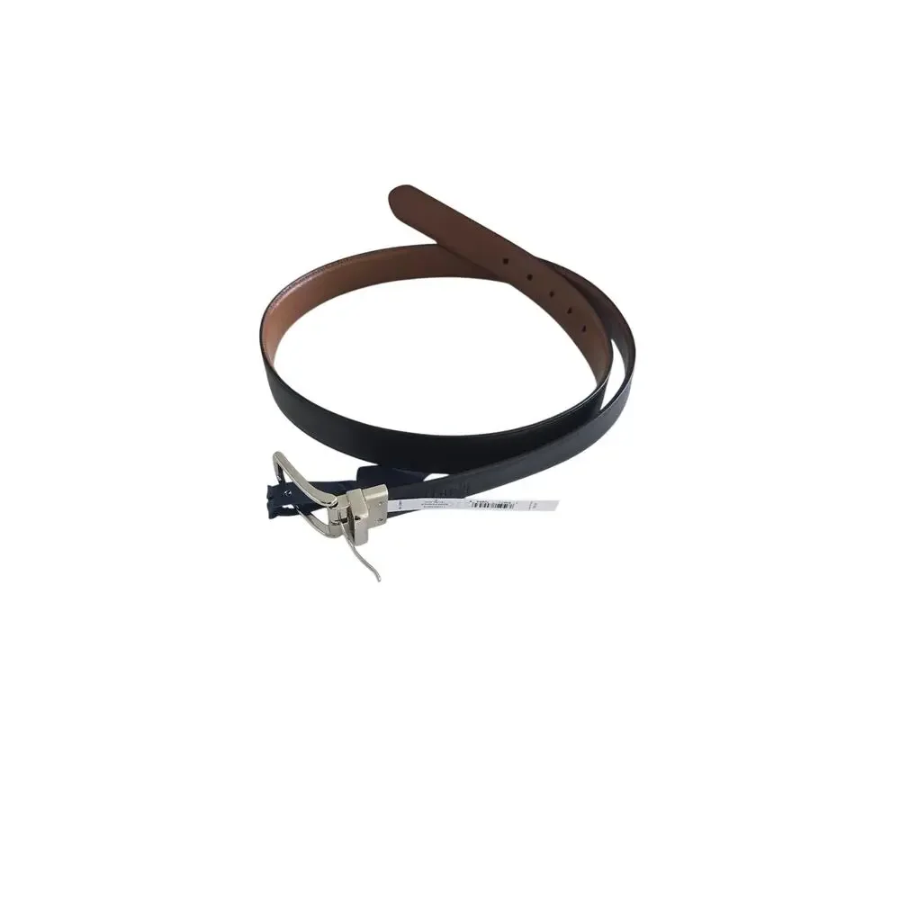 Men’s Cole Hann XL 42-44 Reversible Leather Belt Black Brown Dress Casual Silver